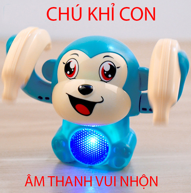 Đồ chơi  vui nhộn cho bé, chú khỉ con tự chuyển động, âm nhạc vui nhộn, cảm ứng chuyển động bằng âm thanh