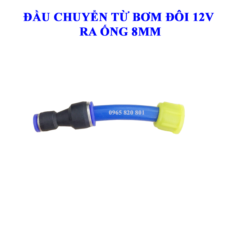 Đầu nối từ bơm đôi 12v ra ống hơi 8mm