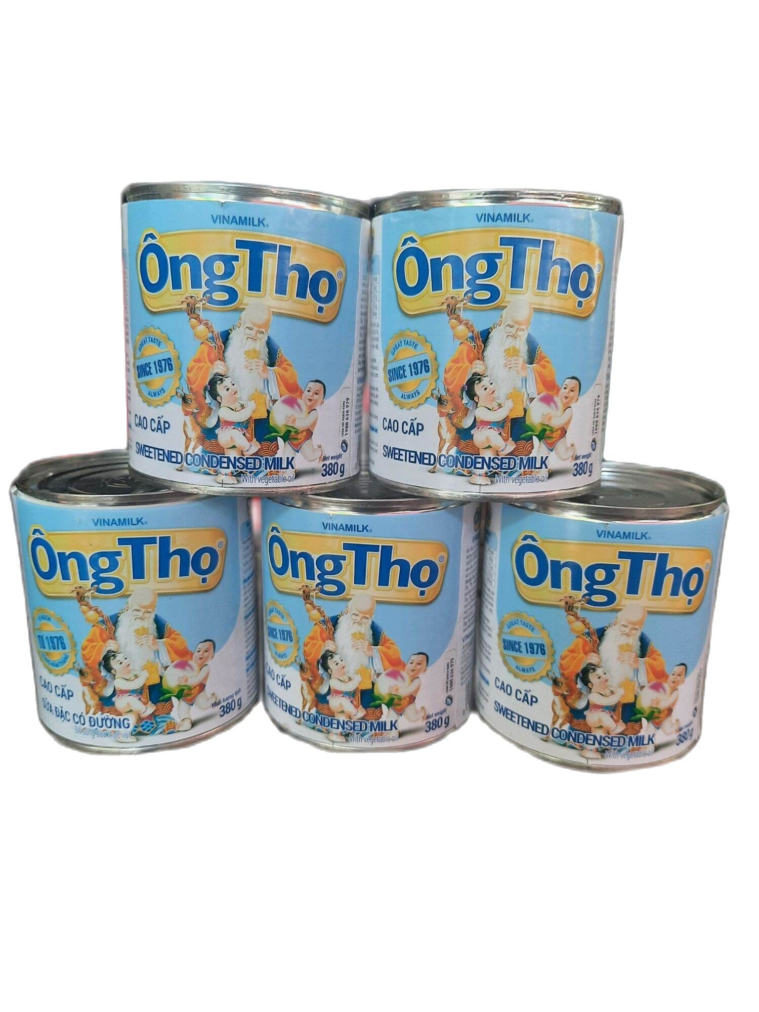 Combo 5 lon sữa đặc có đường ông thọ cao cấp chữ xanh 380g giá tốt