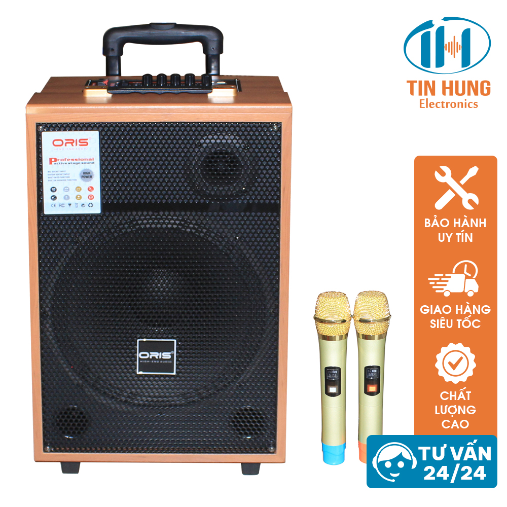Loa karaoke di động bass 3 tấc TO-T12A / TO-T10A loa bluetooth giá rẻ công suất lớn kèm micro không dây sóng UHF sang trọng, loa kẹo kéo chuyên dùng đi du lịch, hát karaoke gia đình - thương hiệu ORIS Professional