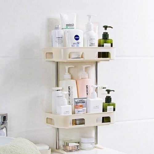 Kệ Để Đồ 3 Tầng Sau Toilet - Kệ Nhựa Hút Chân Không Trong Nhà Tắm - Kệ Nhựa Tiện Ích Không Khoan Đục nobita shop