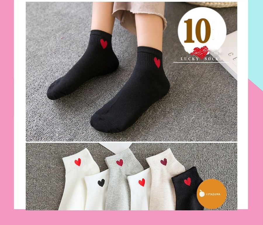 Tất vớ nữ, tất trái tim cổ ngắn siêu xinh kết hợp mọi loại giày SPK5