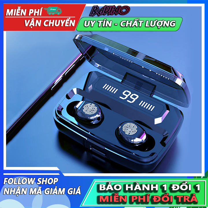 Tai Nghe Bluetooth, Tai Nghe Không Dây, Tai Nghe TWS, Tai nghe Không Dây Cao Cấp F9 3500, Tai Nghe Bluetooth Pin Trâu Kiêm Sạc Dự Phòng, âm Thanh HD, điều khiển cảm ứng, tai nghe pin trâu giá tốt
