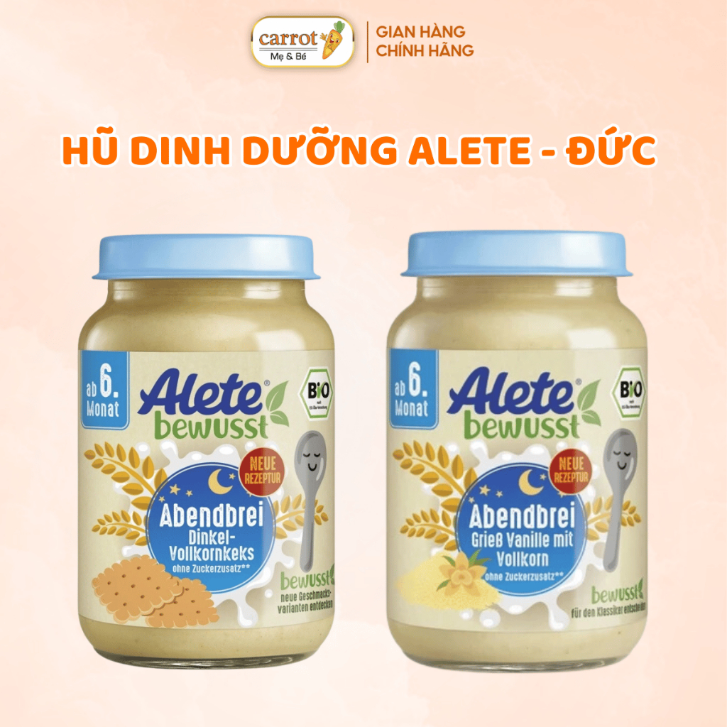 Hũ Dinh dưỡng Alete Đức 190g, Ngũ Cốc Dinh Dưỡng Alete Ăn Liền Cho Bé Từ 6 Tháng