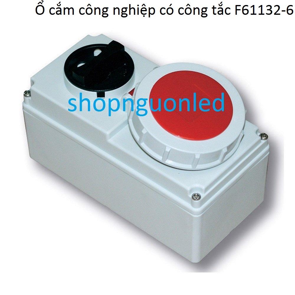 Ổ cắm công nghiệp có công tắc Hiệu Panasonic F61132-6/ F61252-6, loại kín nước với khả năng chịu nhiệt cao, chống cháy, chống ăn mòn, chịu lực, ổ cắm âm có nắp được sử dụng nhiều cho các công trình lớn, các nhà máy. Mua giá rẻ tại shopnguonled.