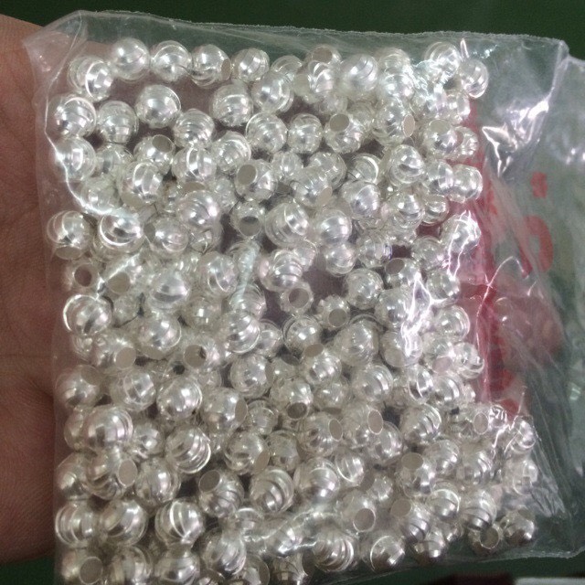 Combo 10 viên bi phay bạc ta 6 ly hoặc 5 ly - Chuyên sỉ trang sức bạc, cam kết giá tốt kèm bảo hành