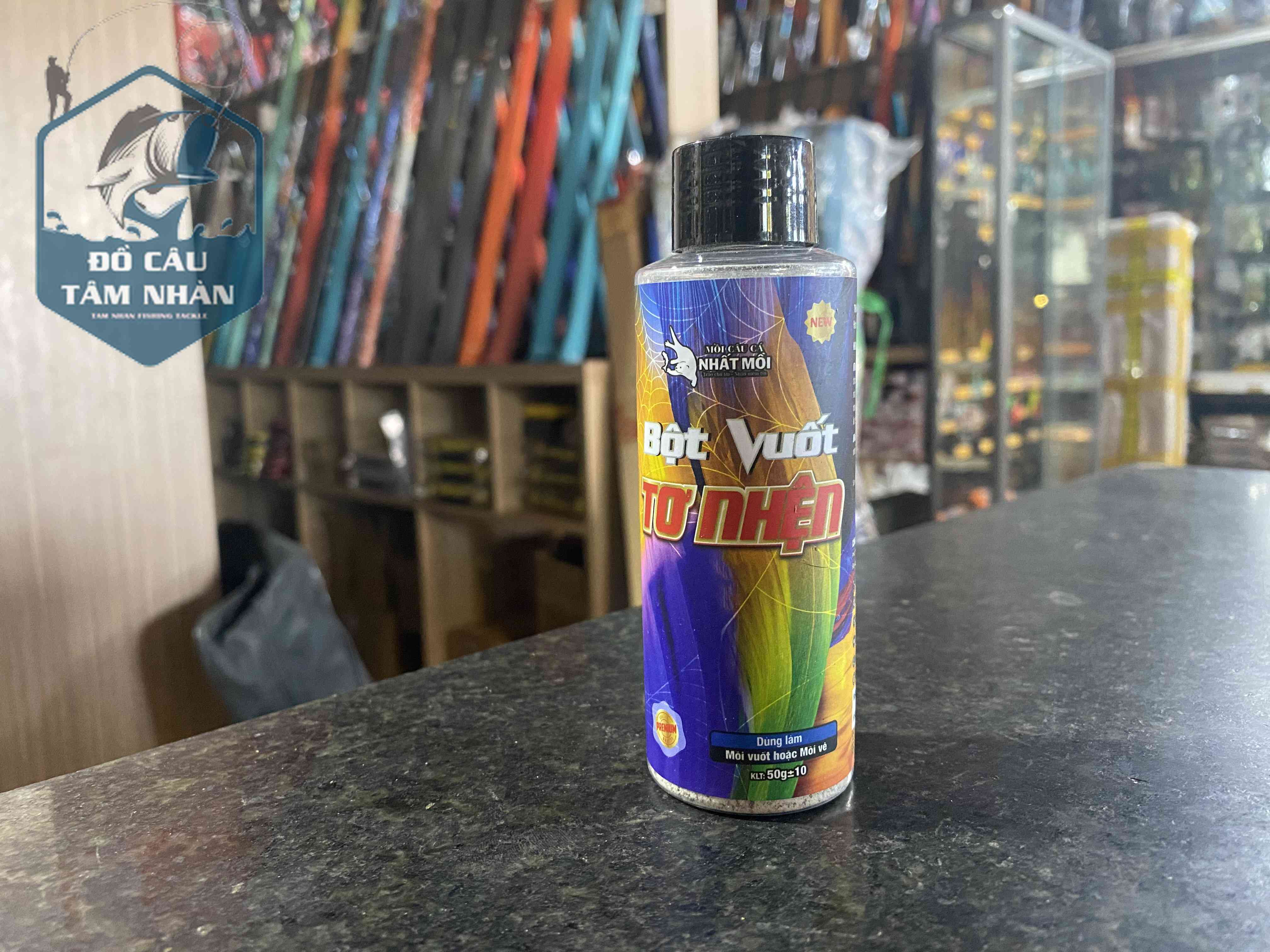 Tơ Nhện bột vuốt Phú Thành 50gr. Giúp liên kết mồi câu.