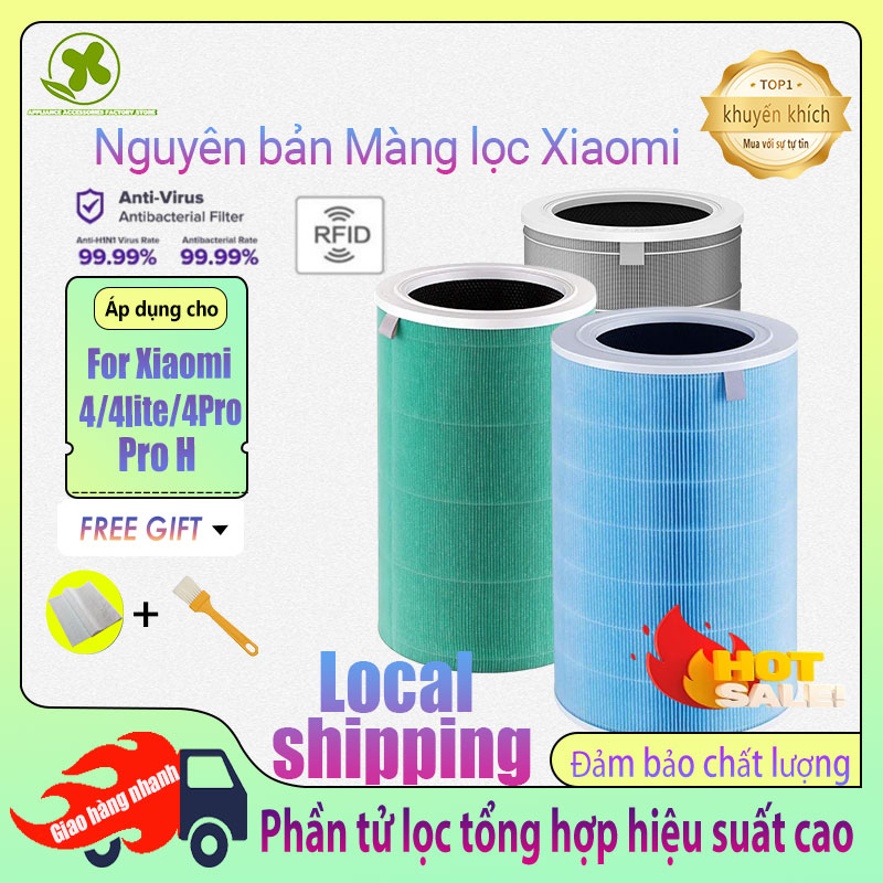 Nguyên bản 【For only xiaomi 4 4pro 4lite pro H filter Lõi Lọc Không Khí lọc Xiaomi Air Purifier 4 4lite 4pro pro H xiaomi 4 Filter Phụ kiện lọc không khí HEPA chất lượng cao và than hoạt tính HEPA Virus