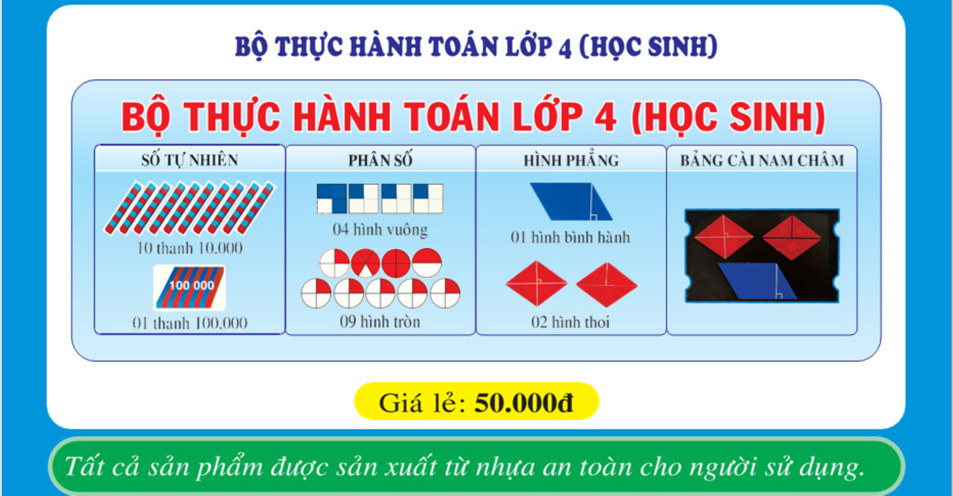 Bộ đồ dùng thực hành toán lớp 4
