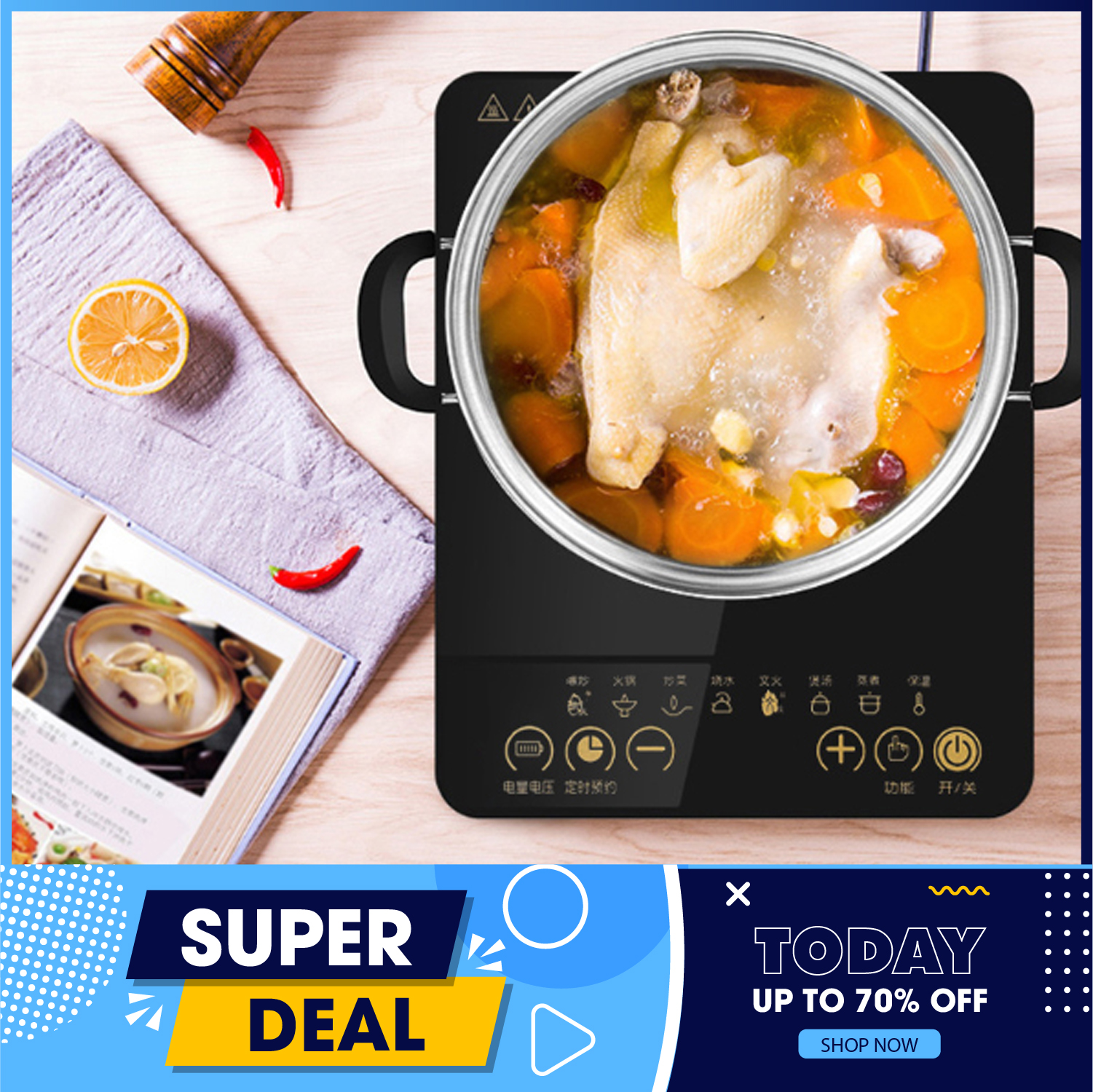 [HÀNG ĐỘC QUYỀN !!!] Bếp điện từ SHOUSHENG C35 - 2100W C35 - Bếp điện từ siêu mỏng Tiết kiệm điện - Bếp điện cao cấp đa năng mặt kính chịu nhiệt tốt,không kén nồi -  BẢO HÀNH UY TÍN 1 ĐỔI 1