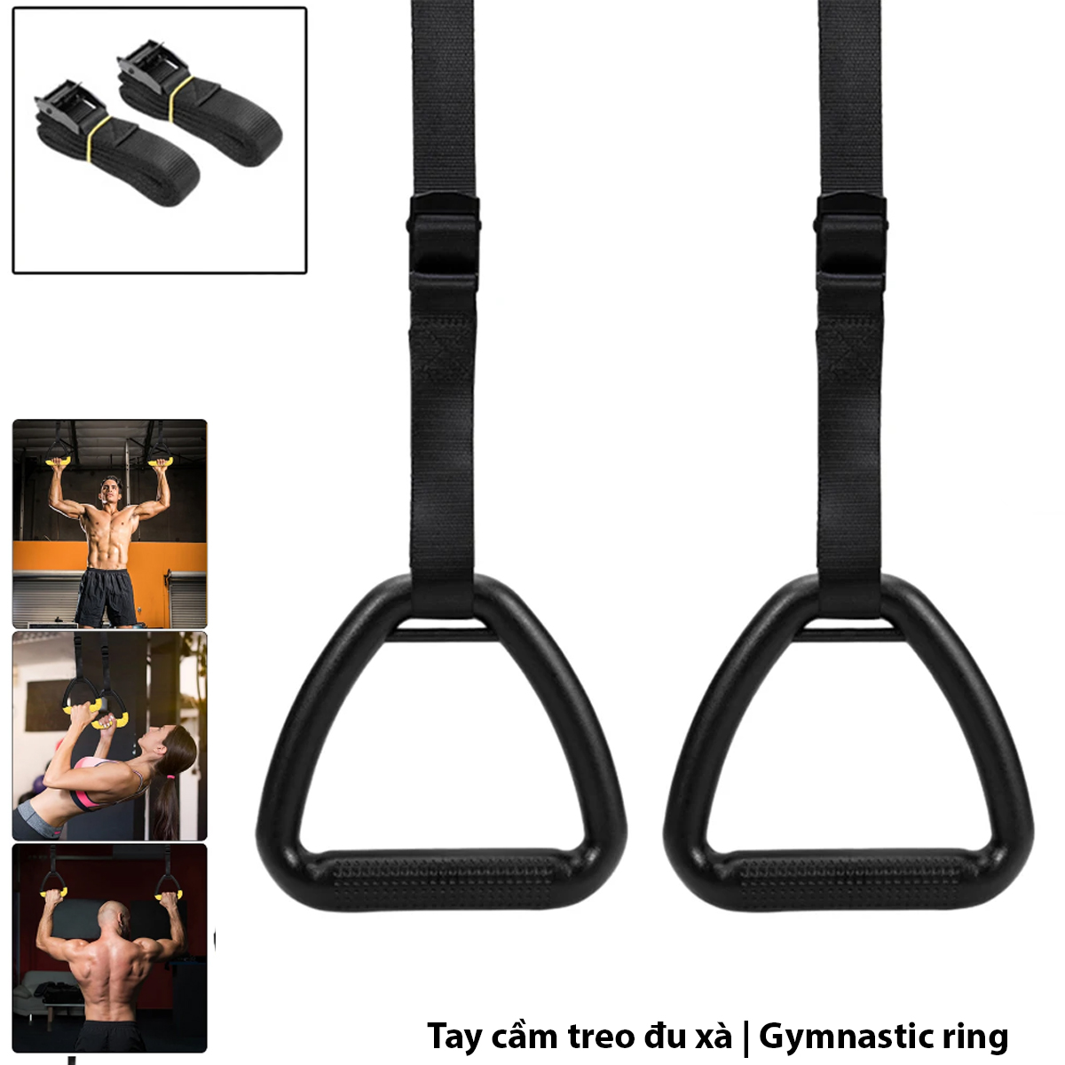 Tay cầm đu xà đơn cho trẻ em và người lớn, tay nắm gymnastic ring tập calisthenics, tập gym nam nữ