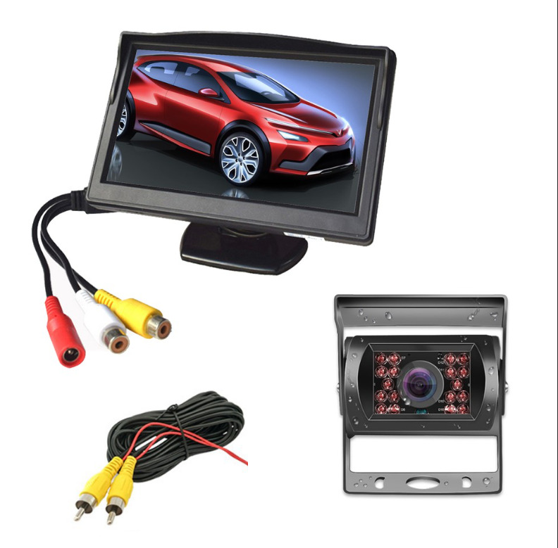  Bộ camera lùi xe tải và màn hình 5 inch 18 đèn hồng ngoại,điện 24V 
