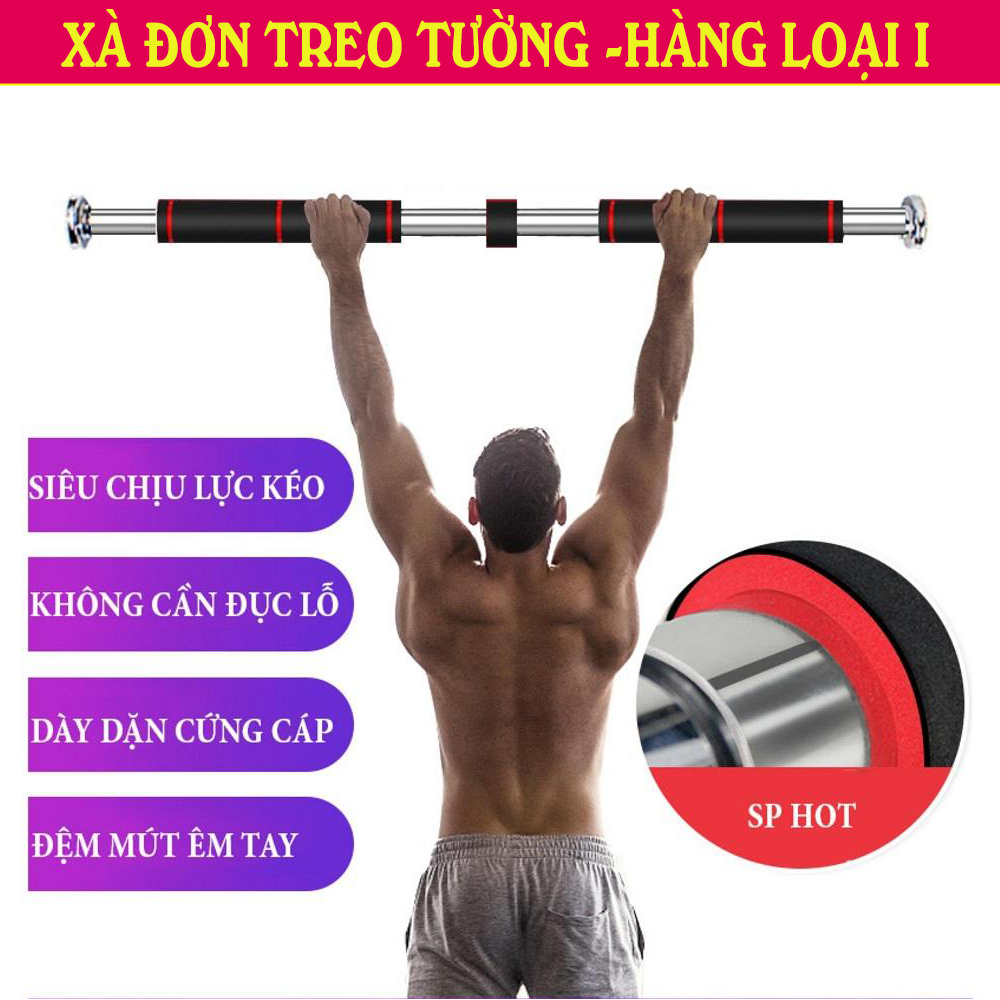 Xà Đơn Treo Tường, Xà Đơn Treo Cửa, Xà Ngang Gắn Cửa.[HÀNG LOẠI I] Chịu Lực Lên Đến 100Kg, Thiết Kế Nhỏ Gọn, Chắc Chắn-Dễ Dàng Lắp Đặt Ở Mọi Vị Trí,  Đa Dạng Nhiều Bài Tập.