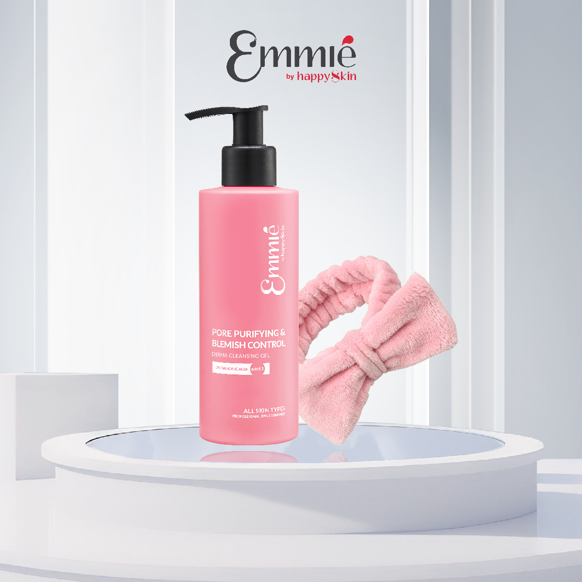 Gel rửa mặt làm sạch da emmié by happyskin tặng băng đô cài tóc
