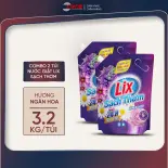 Combo 2 túi nước giặt Lix sạch thơm hương ngàn hoa sạch nhanh vết bẩn 2C-N7409 thơm hơn và lưu hương hơn Lixco Việt Nam