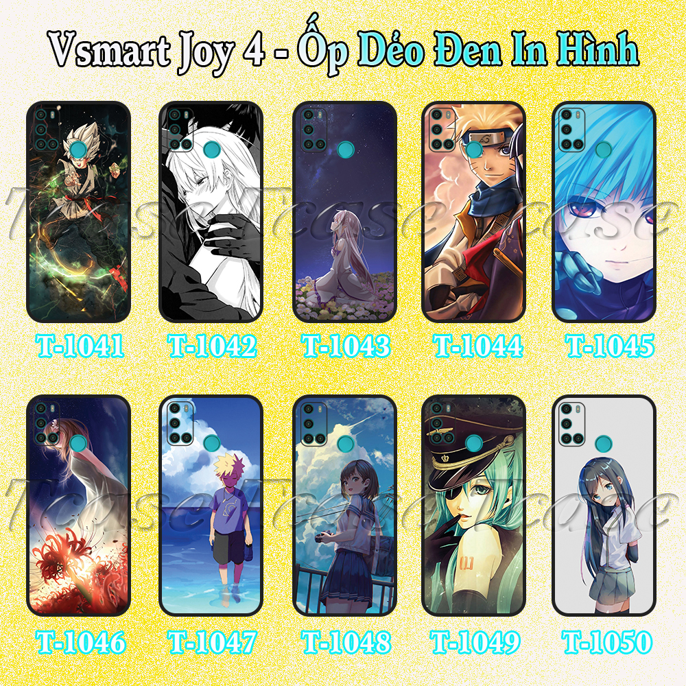 Ốp lưng Vsmart Joy 4 - Ốp dẻo đen in hình Anime cực ngầu
