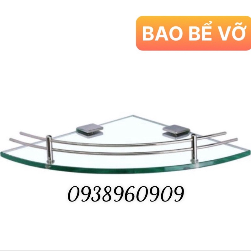 Kệ góc gương phòng tắm inox cao cấp - kệ góc kiếng nhà tắm tam giác 1 tầng - kt: cm