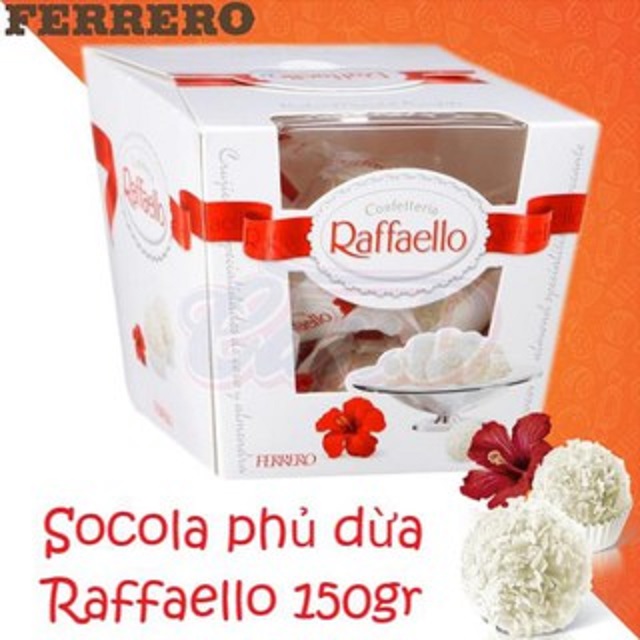 Socola dừa Raffaello Chocolate sữa, hạnh nhân ơ giữa