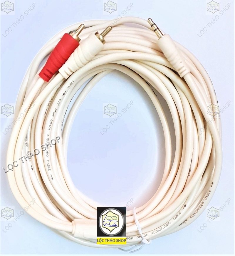 [HCM]Dây cáp loa jack 3.5 ra 2 bông sen AV dài 10M cao cấp