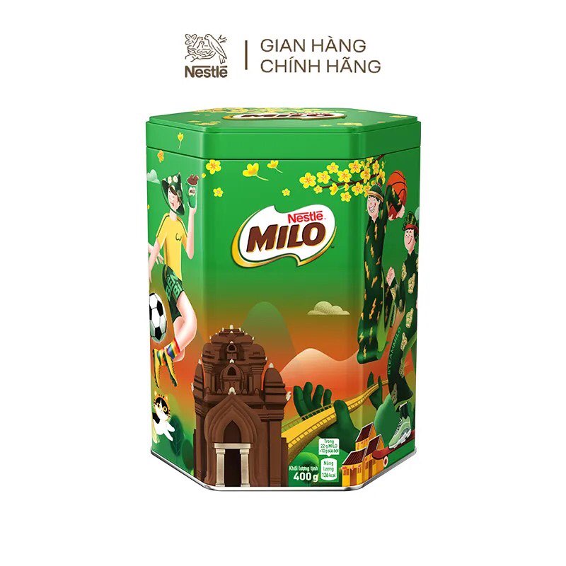 Thức uống lúa mạch Nestlé MILO bột - Phiên bản Tết cao cấp hộp thiếc 400g