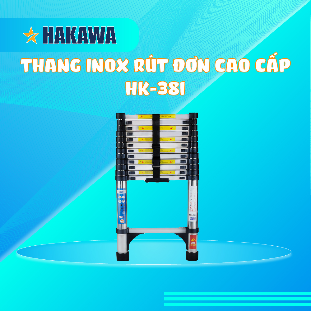 Thang inox rút đơn hakawa hk-38i - bảo hành chính hãng 12 tháng