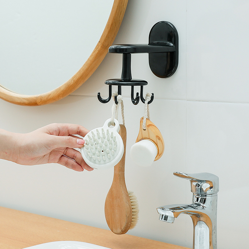 Móc dán tường nhà bếp 8 móc có thể xoay  - 9851