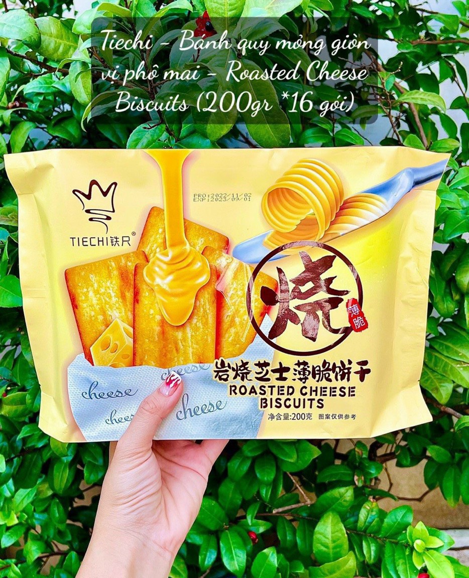 Bánh Quy Giòn lát mỏng TIECHI Gói 200gr - Vị Phô Mai - HongKong
