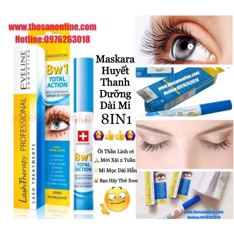 Huyết Thanh Dưỡng Dài Mi Eveline 8 In 1 Của Nga