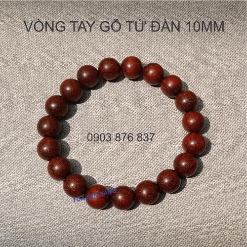 Vòng tay phong thủy gỗ tử đàn đỏ 10mm