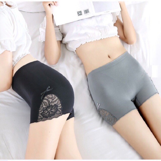 Quần đùi mặc trong váy cotton nâng mông - Quần mặc váy cotton phối ren điệu đà cho các nàng
