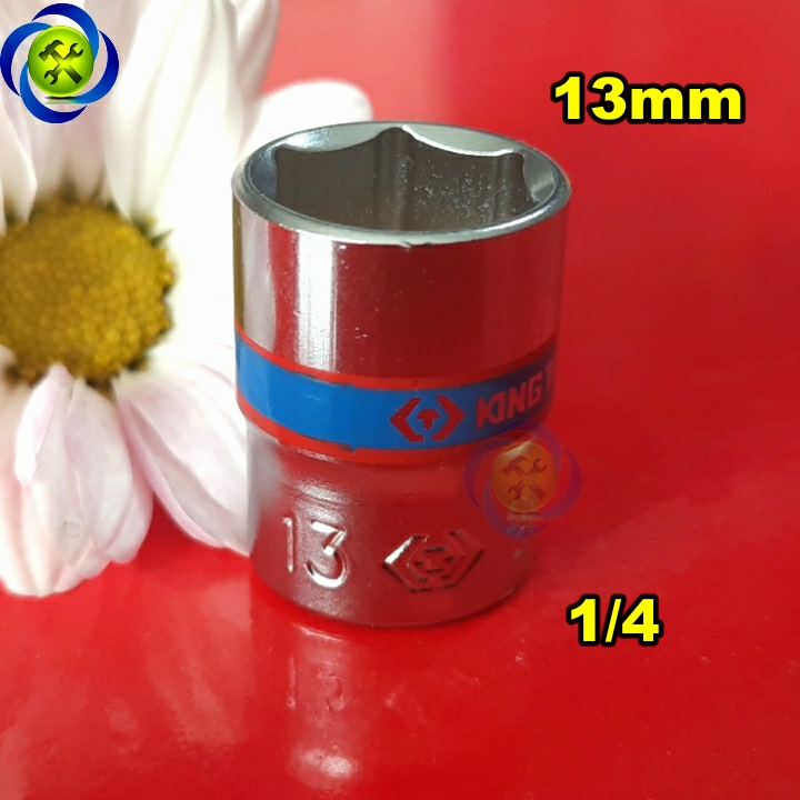 Tuýp trắng ngắn 13mm loai 1/4 kingtony 233513m dài 24mm 6 cạnh