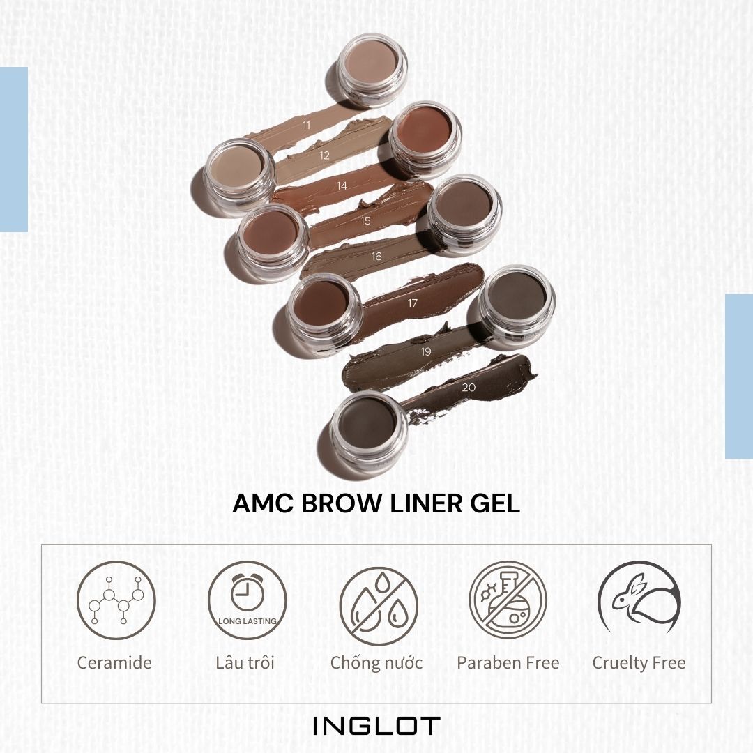 Gel kẻ chân mày bền màu, lâu trôi Amc Brow Liner INGLOT