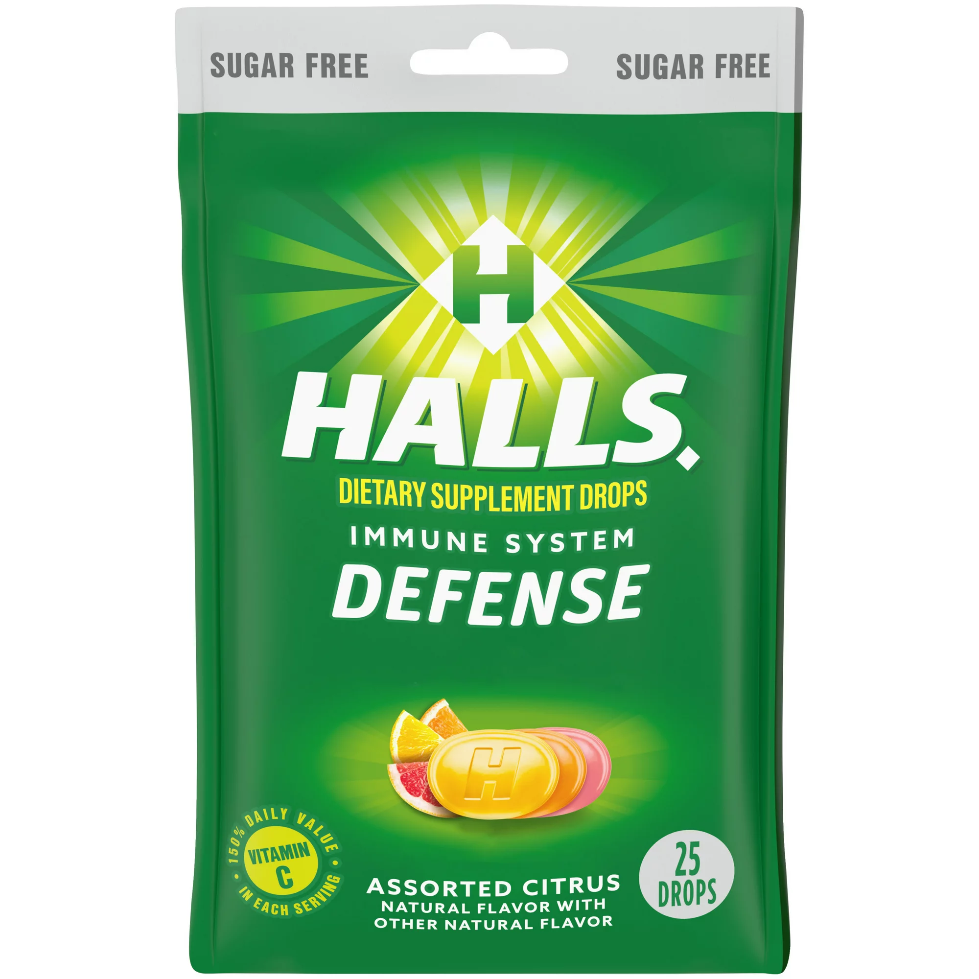 Kẹo Halls bổ sung Vitamin C không đường - 25 viên