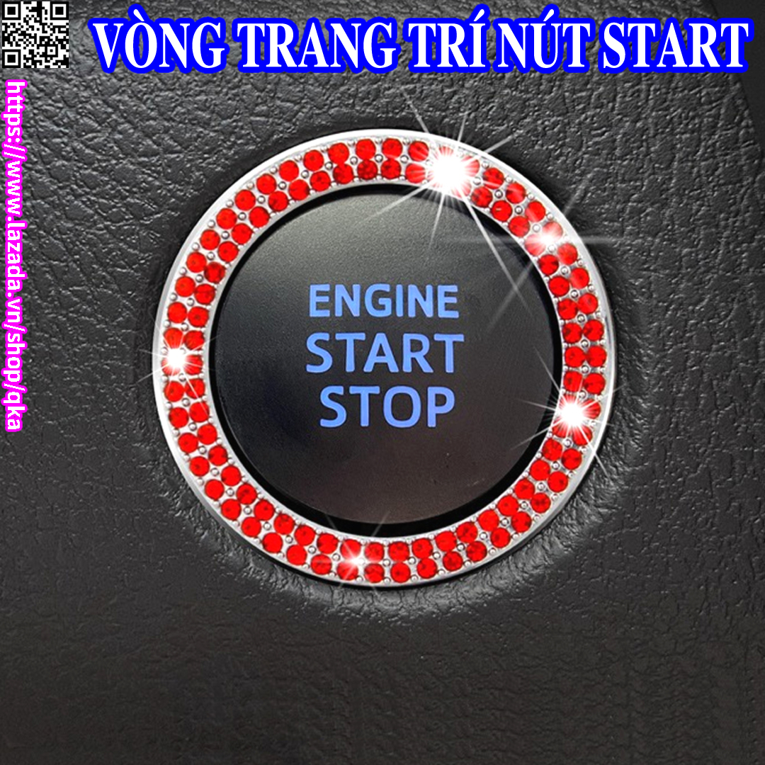 Vòng đính đá trang trí nút khởi động Start Stop ô tô