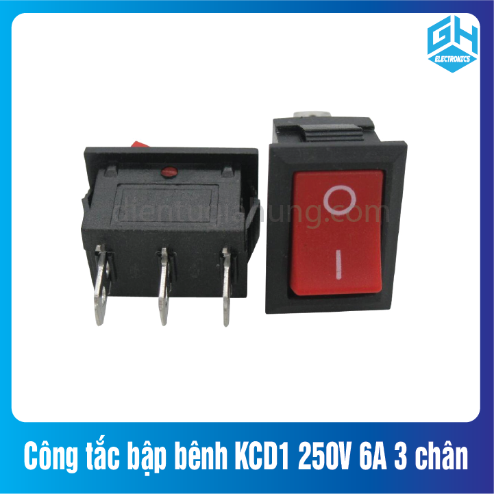 Công tắc bập bênh kcd1 250v 6a 3 chân