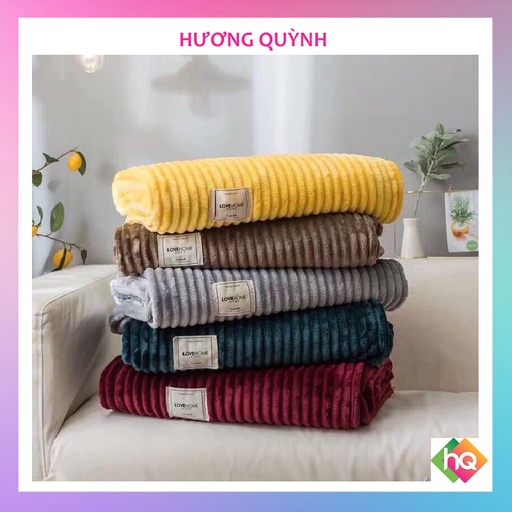 Chăn tuyết nhung kẻ tăm, chăn văn phòng 2.0m x 2.2m nhiều mầu. HQ