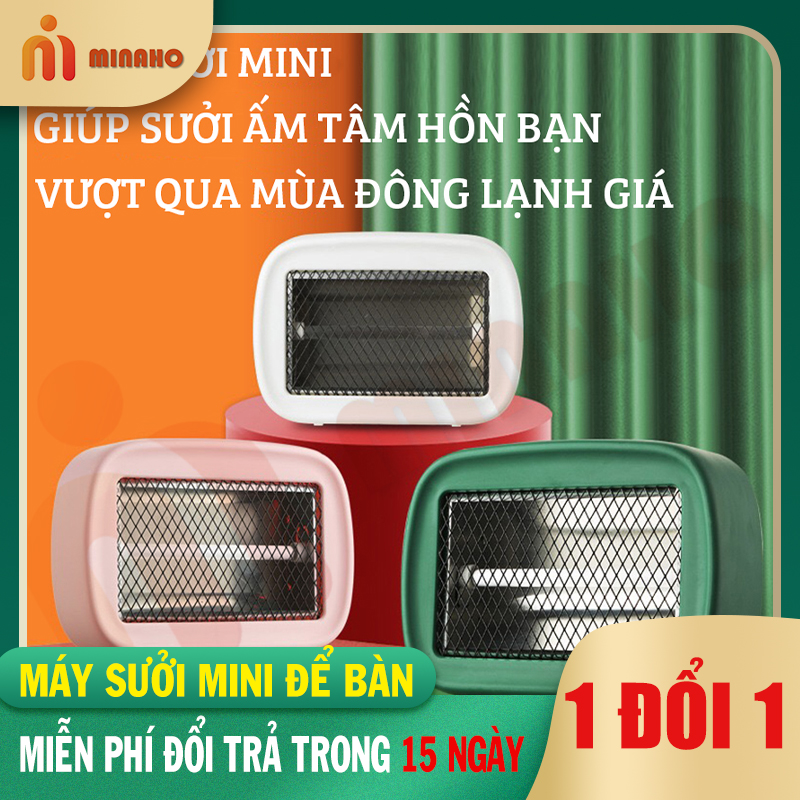 Đèn Sưởi Mini Để Bàn MINAHO - Đèn Sưởi Mini Làm Ấm Phòng Ngủ, Phòng Làm Việc - Đèn Sưởi Bóng Halogen Siêu An Toàn