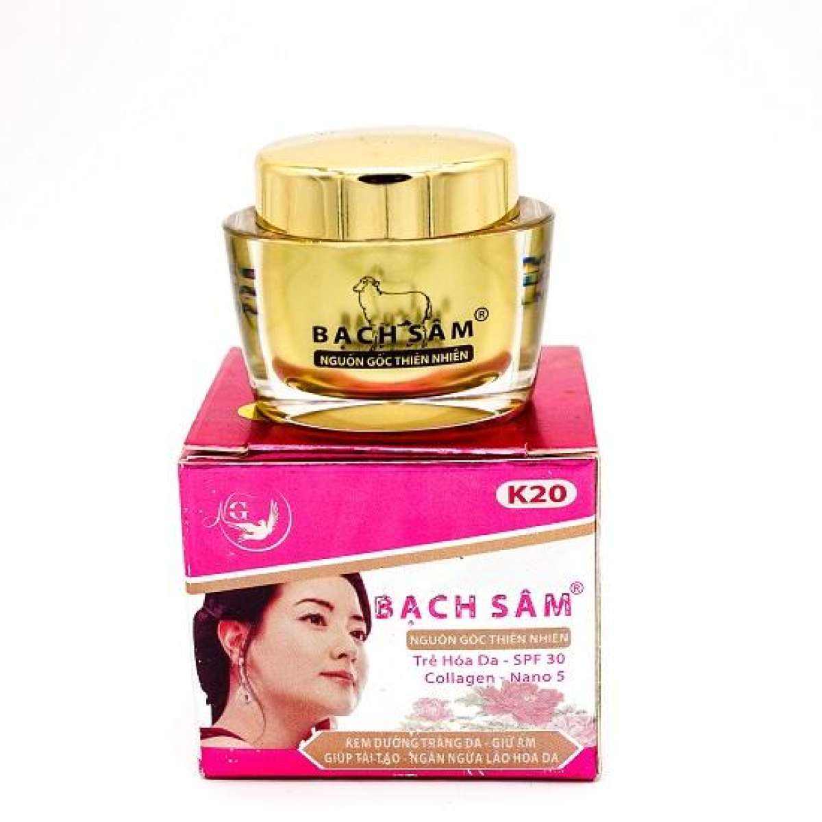 Kem dưỡng trắng da - giữ ẩm - tái tạo - chống lão hóa bạch sâm k20 20g