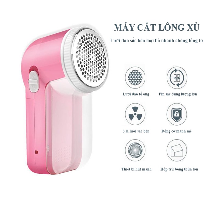 Máy cắt lông xù, cắt lông quần áo sạc điện siêu bền tiện lợi
