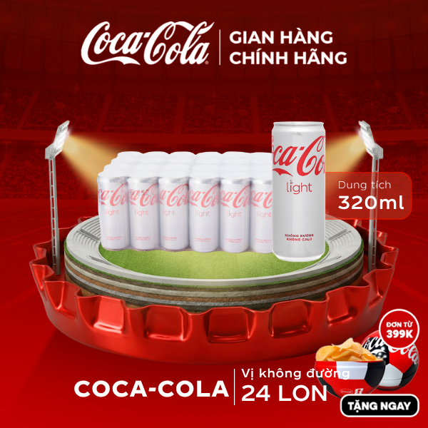 [SIÊU SALE ] Lốc 24 Lon Nước Ngọt Giải Khát Không Đường Coca-Cola Light Lon 320ml Sale 25.06 Coca-Cola Chính Hãng_LD