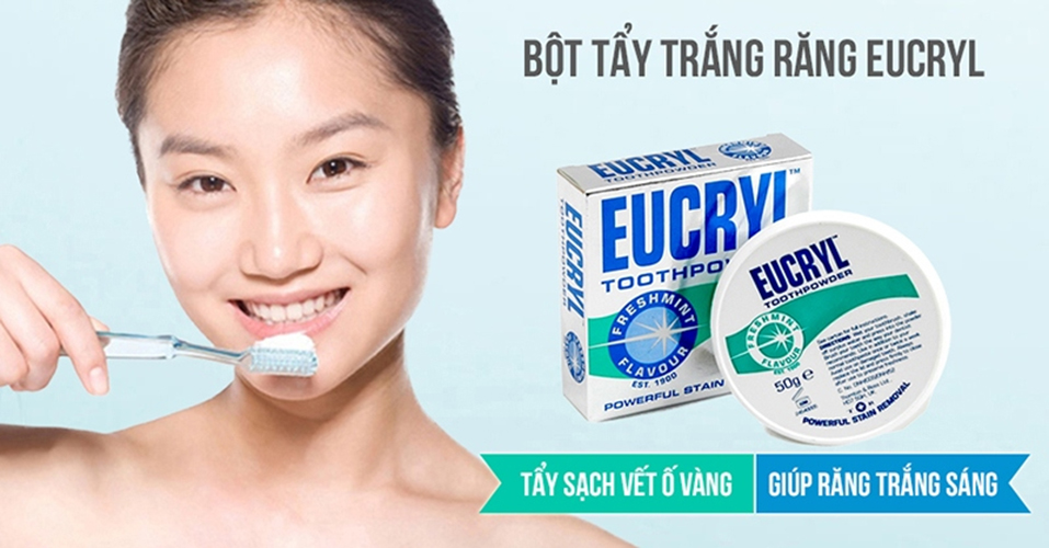 Bột đánh răng giúp trắng răng eucryl hộp 50gr của uk