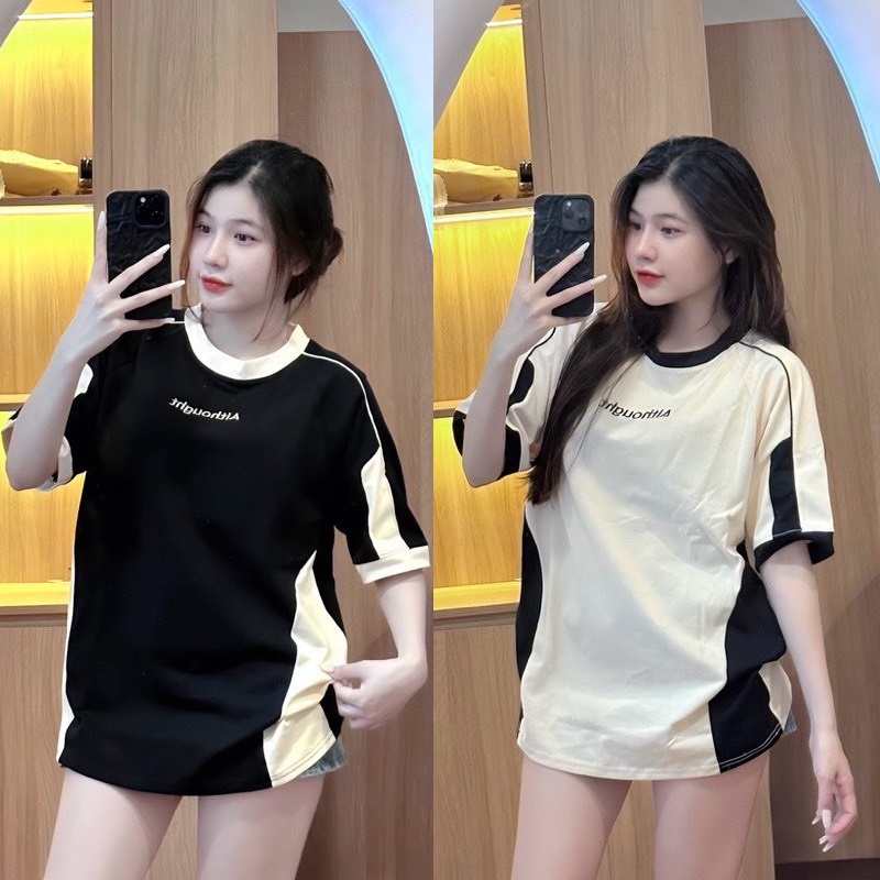 Áo Thun Tay Lỡ Form Rộng Thêu THROUGHT, Chất Thun Cotton Mềm Mịn Nhẹ Nhàng