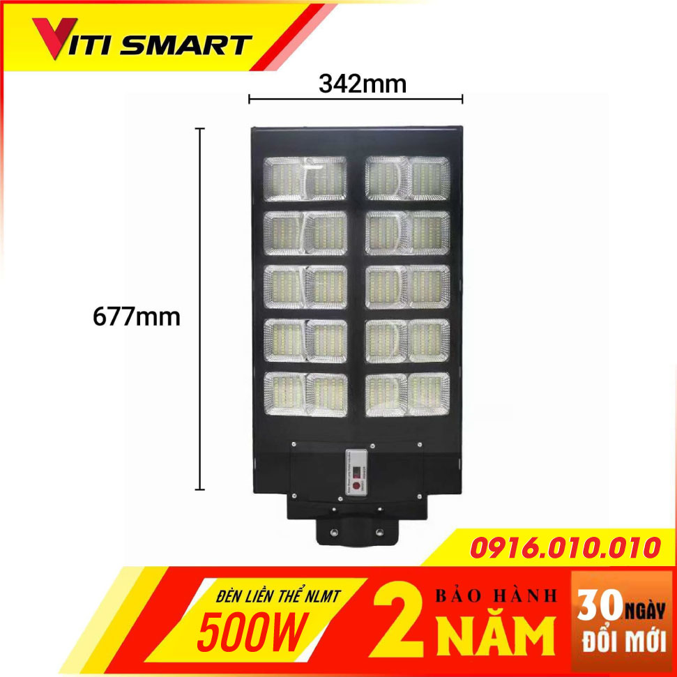 Đèn năng lượng mặt trời liền thể công suất 500w viti smart, den nang luong mat troi viti smart"