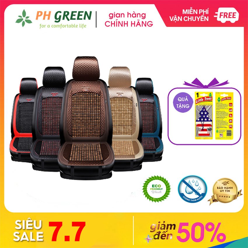 Miếng Nệm Hạt Gỗ Lót Ghế Điều Hoà Oto, Chất Liệu Gỗ, Chống Nóng, Massage, Thiết Kế Phù Hợp Với Các Loại Xe