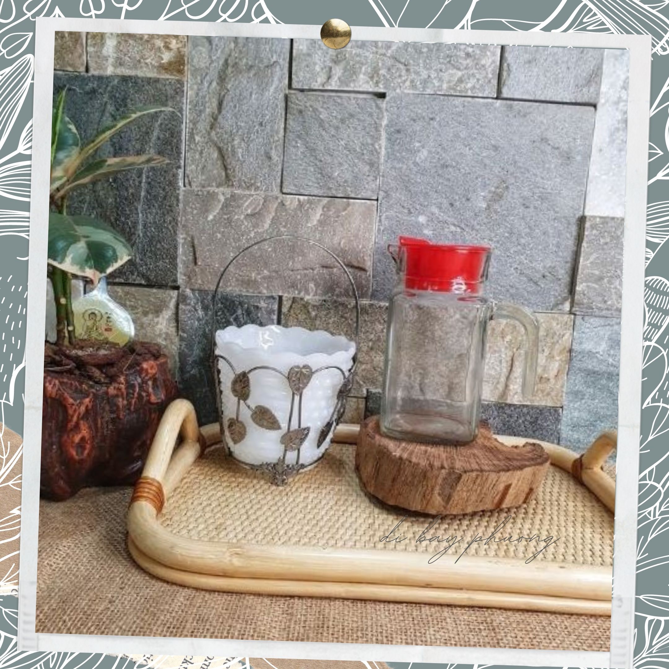 Bình thủy tinh đựng nước 1.3l hàng indo cao cấp