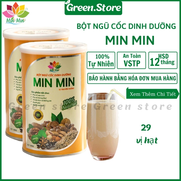 Ngũ Cốc Dinh Dưỡng Min Min 29 vị hạt - Ngũ cốc mẹ bầu , Ngũ Cốc Lợi Sữa -2 hộp