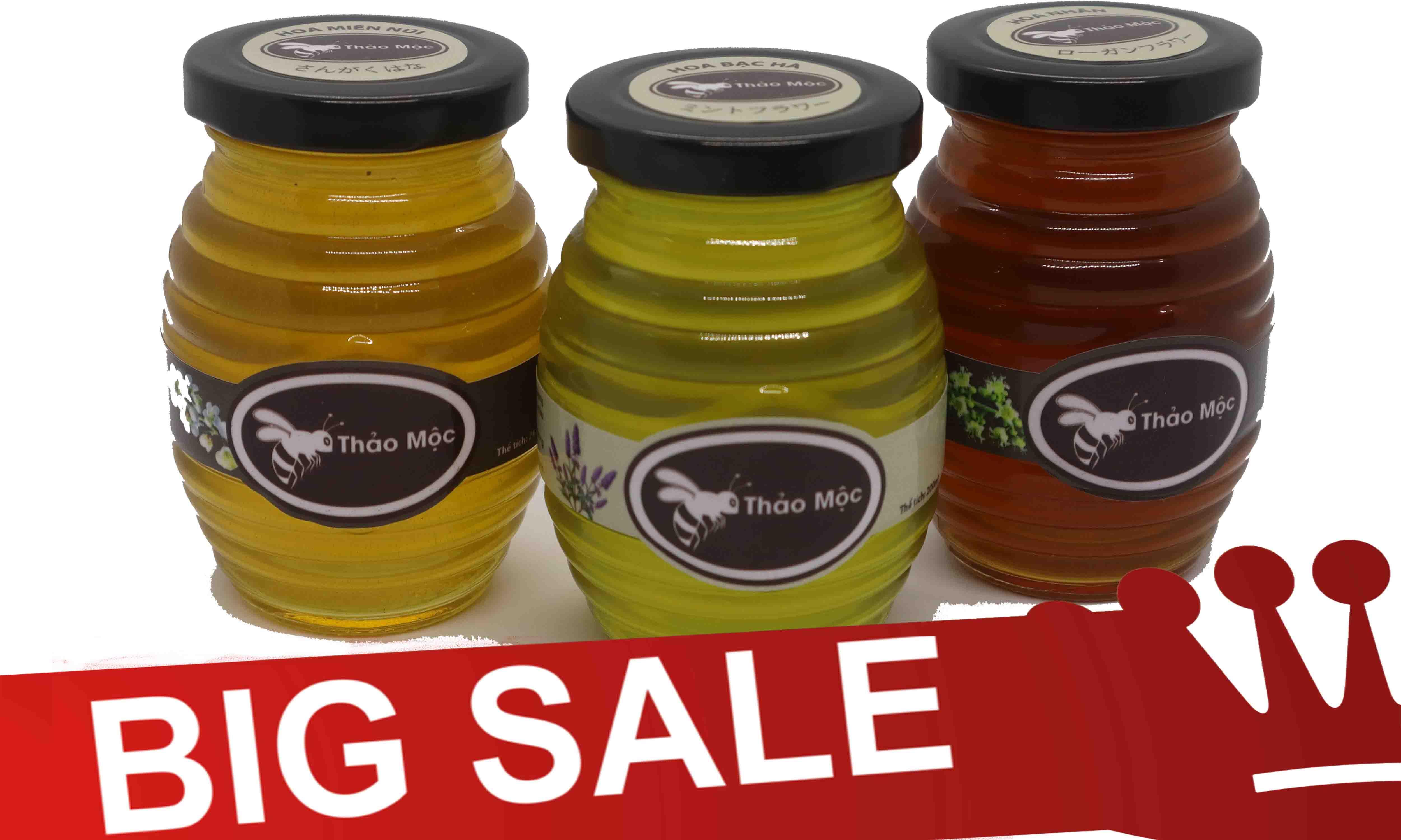 [HCM]COMBO LOẠI 3 HŨ MẬT ONG HOA BẠC HÀ - HOA NHÃN - HOA MIỀN NÚI