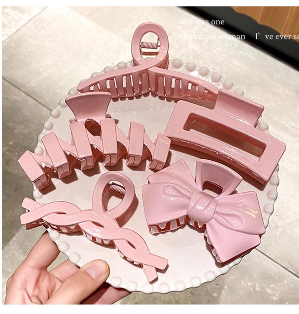 Sét 8 kẹp tóc pinky đủ món hàng quảng châu phong cách thời trang cho nữ -minstore1