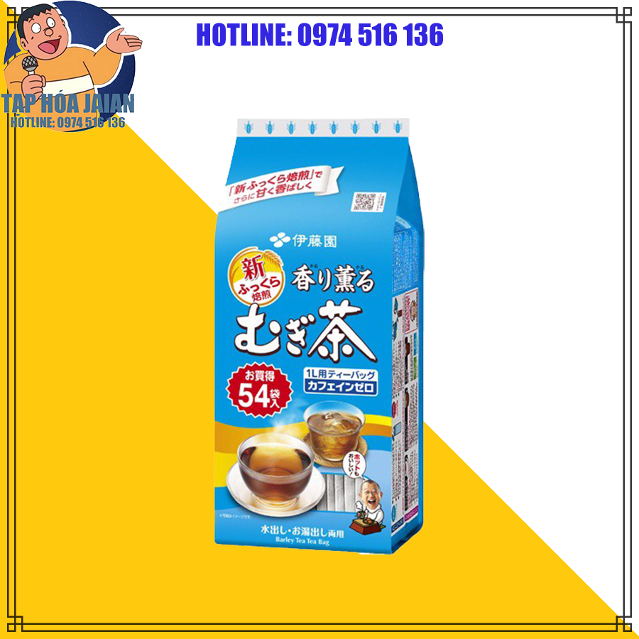 Trà lúa mạch túi lọc mujicha itoen 54 gói x 8 gr nhật bản