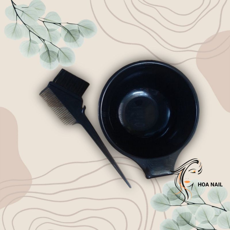 Bộ cọ nhuộm và chén đựng thuốc